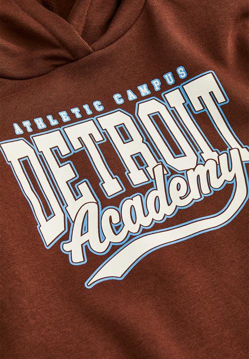 H&M - Printed hoodie - dark brown/detroit