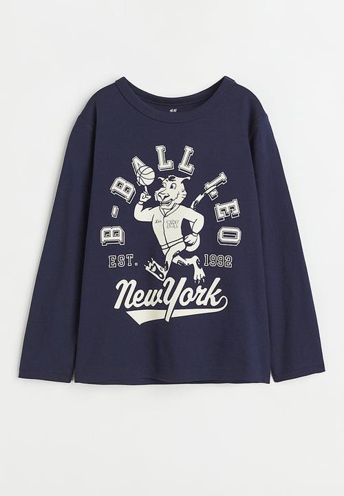 H&M - Cotton jersey top - dark blue/new york