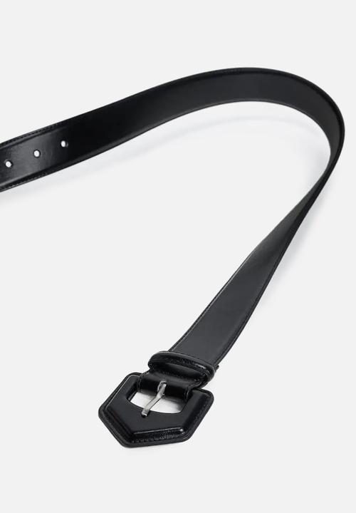 MANGO - Covered buckle belt - black
