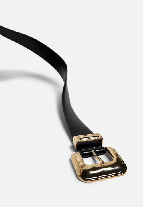 MANGO - Square buckle belt - black