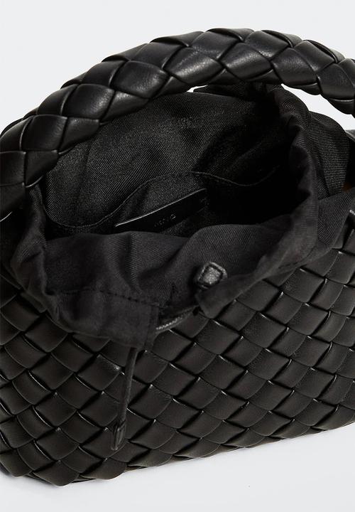 MANGO - Braided bag gabi - black