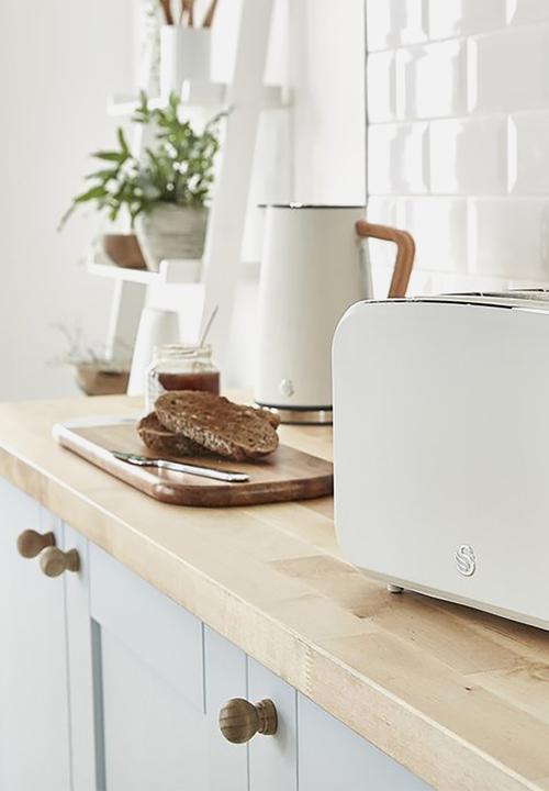 Swan - Nordic Kettle & 2 Slice Toaster - Polished white