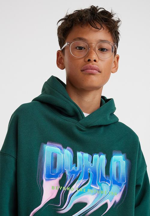 H&M - Oversized hoodie - dark green/dwnld