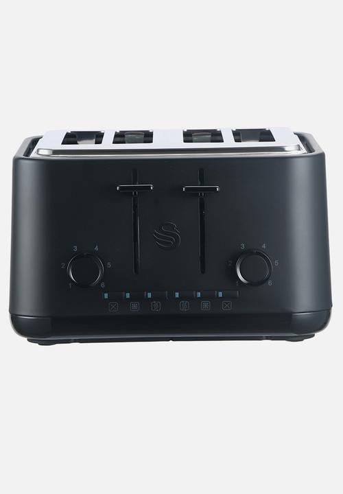 Swan - Stealth Kettle & 4 Slice Toaster - Black