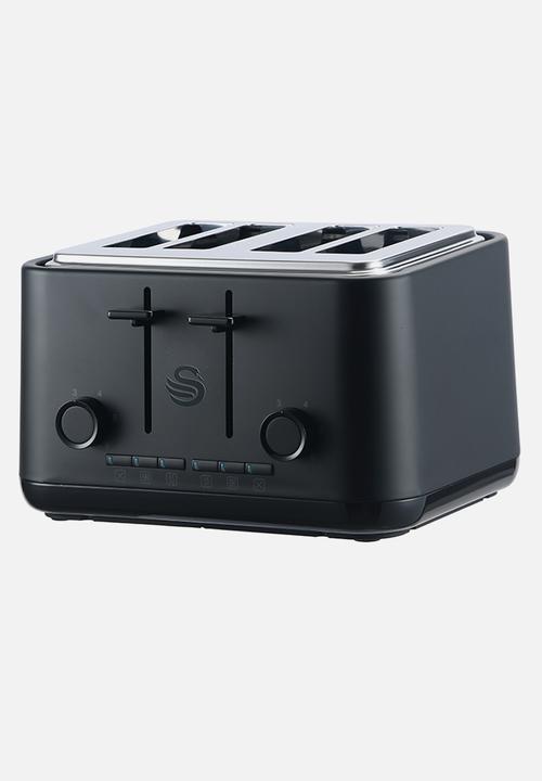 Swan - Stealth Kettle & 4 Slice Toaster - Black