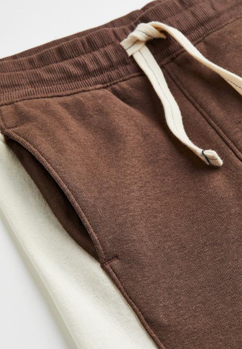 H&M - Joggers - brown/block-coloured
