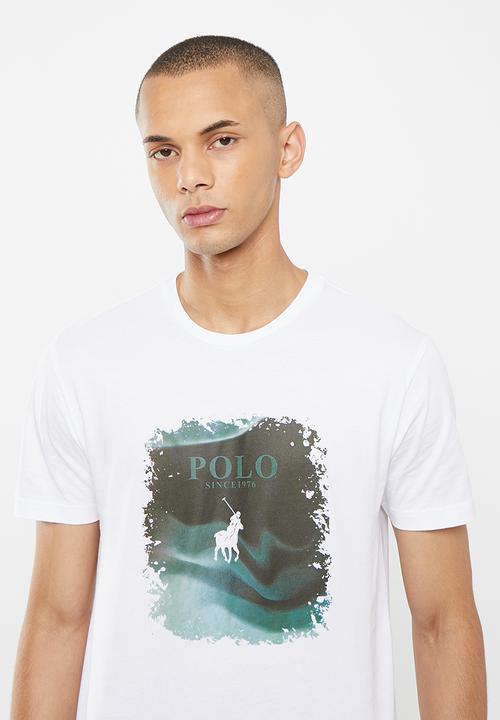 POLO - Men block graphic tee  - white