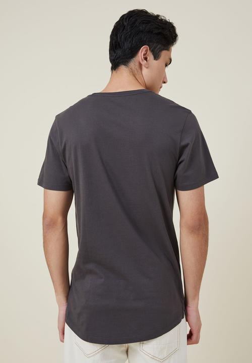 Cotton On - Organic longline T-shirt - faded slate