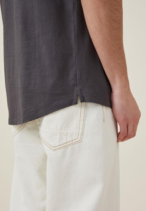 Cotton On - Organic longline T-shirt - faded slate