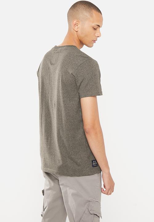 Aca Joe - Mens aca joe jasper left chest embroidered crew tee - dark grey