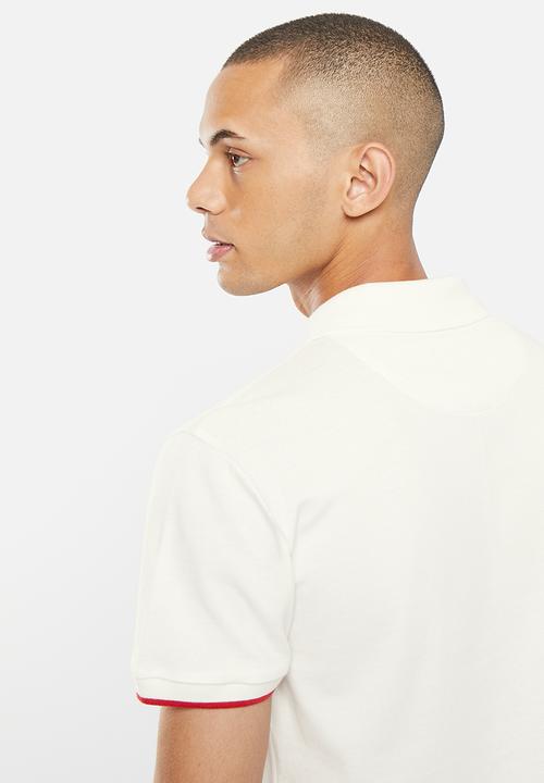 POLO - Men logo placket golfer  - white
