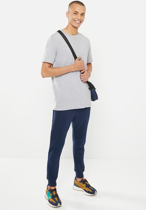 Aca Joe - Mens aca joe flock emblem fleece jogger - navy