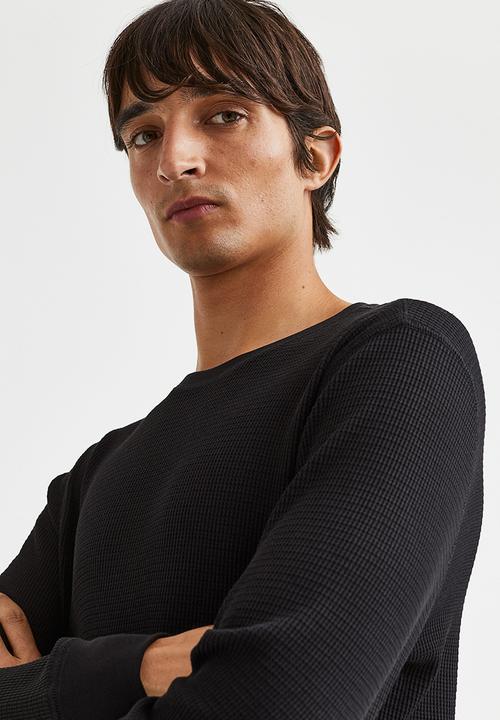 H&M - Jersey top slim fit - black