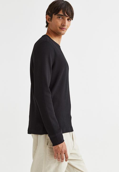H&M - Jersey top slim fit - black