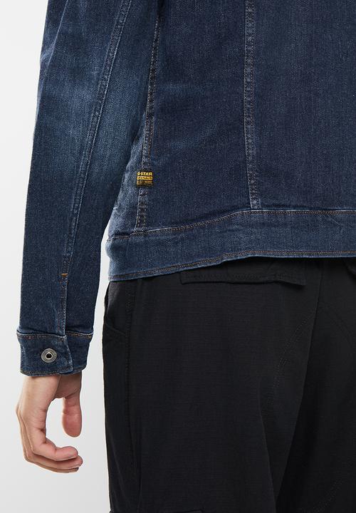 G-STAR - 3301 slim jkt hodra stretch denim - vintage dk aged