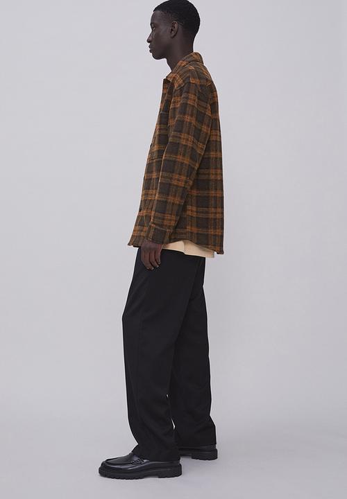 H&M - Relaxed fit overshirt - dark brown/checked