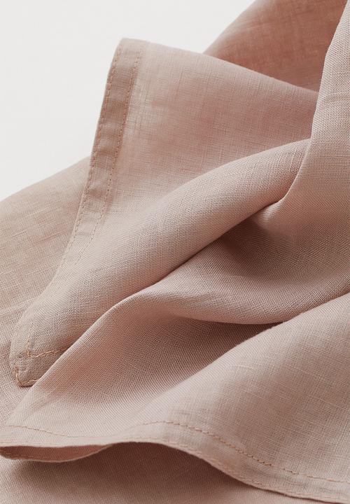 H&M - 2-pack linen napkins - pink/beige