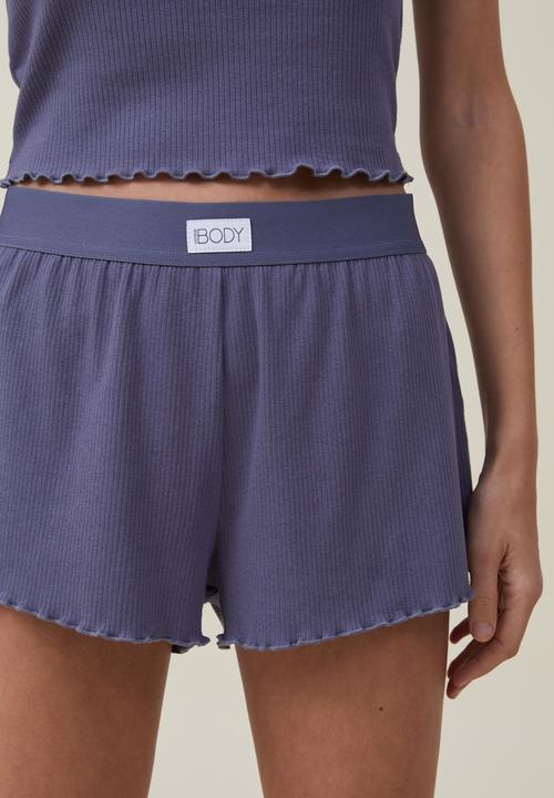 Cotton On - Body branded sleep short - bluestone