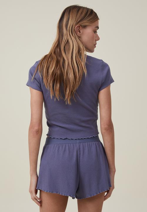 Cotton On - Body branded sleep short - bluestone