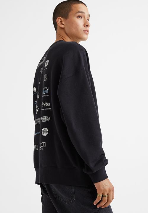H&M - Relaxed fit sweatshirt - black/nasties