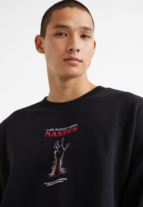 H&M - Relaxed fit sweatshirt - black/nasties