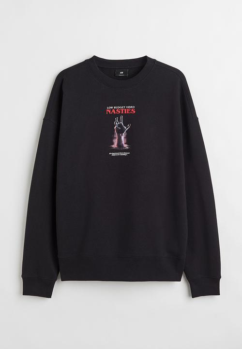 H&M - Relaxed fit sweatshirt - black/nasties