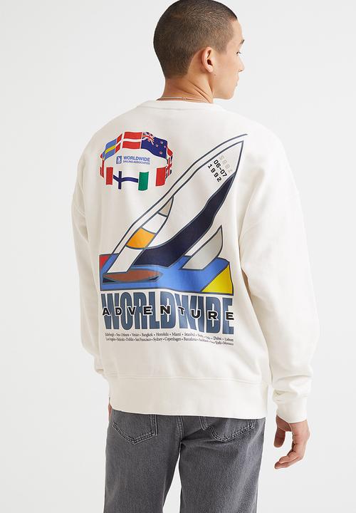 H&M - Relaxed fit sweatshirt - cream/yacht race
