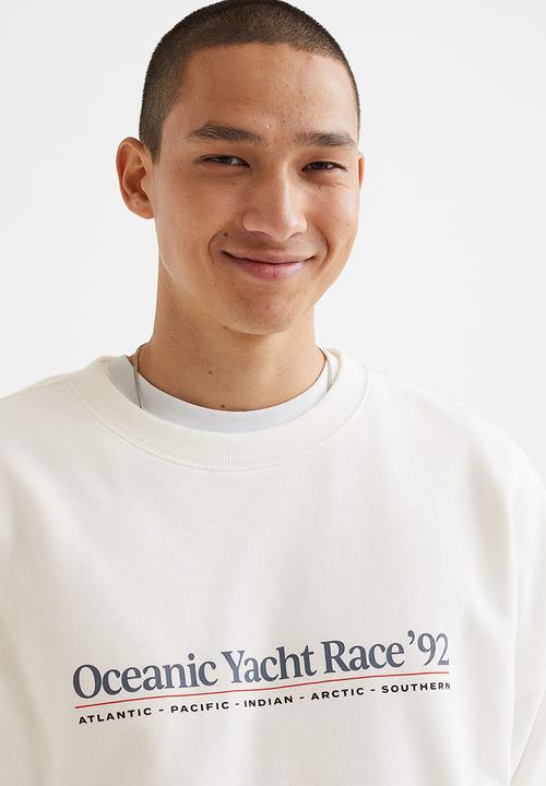 H&M - Relaxed fit sweatshirt - cream/yacht race