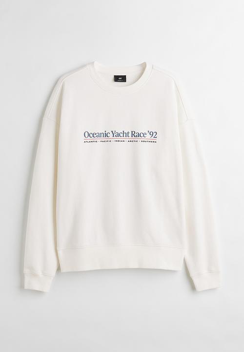 H&M - Relaxed fit sweatshirt - cream/yacht race