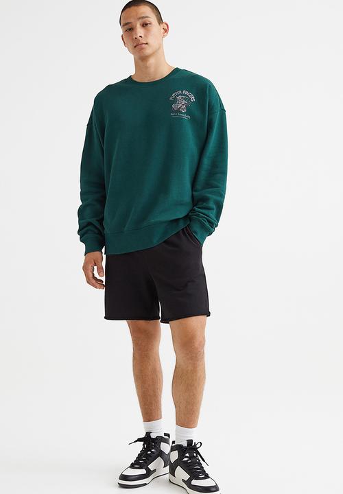 H&M - Relaxed fit sweatshirt - dark green/putter fingers