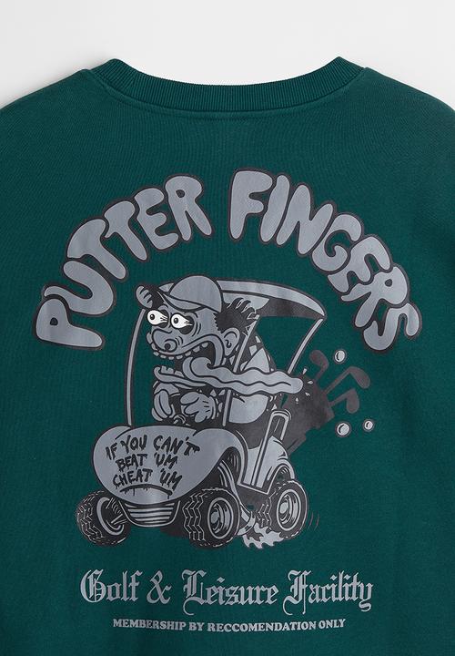 H&M - Relaxed fit sweatshirt - dark green/putter fingers