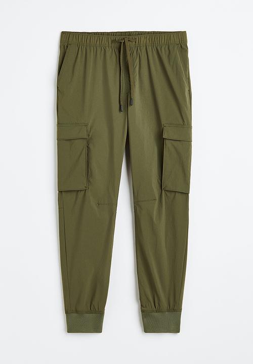 H&M - Nylon cargo joggers - khaki green