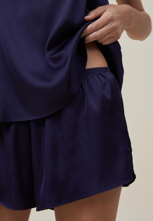 Cotton On - Body satin cami sleep set - navy vision
