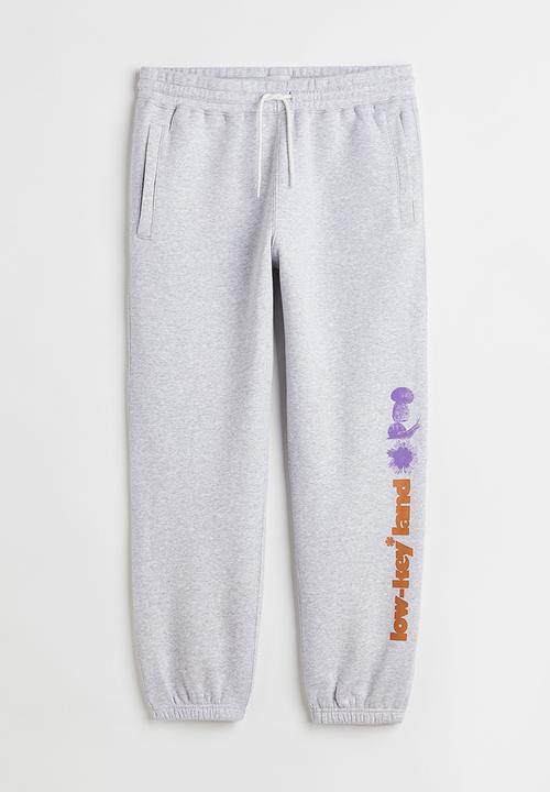 H&M - Relaxed fit sweatpants - light grey marl/low-key land