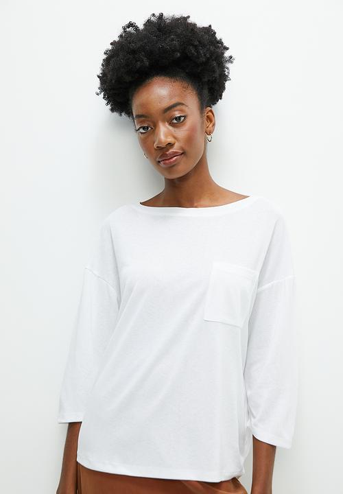 edit -  Slub crew relaxed top -  white  