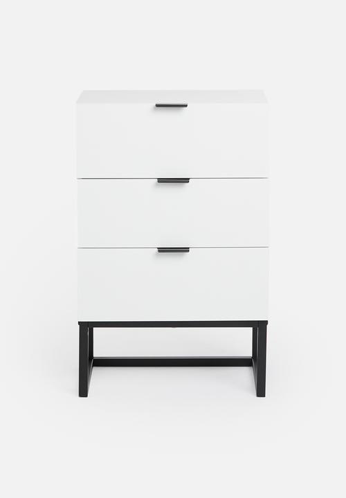 Sixth Floor - Stockholm 3 drawer storage - white