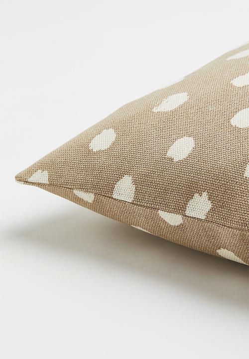 H&M - Patterned cotton cushion cover - beige/multi
