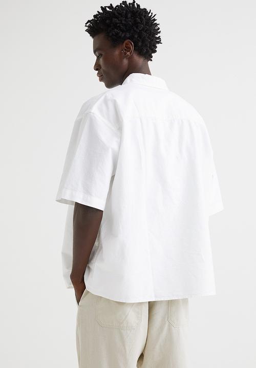 H&M - Oversized fit short sleeved oxford shirt - white