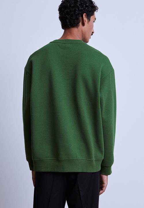 H&M - Relaxed fit appliquéd sweatshirt - green/aeuphorie