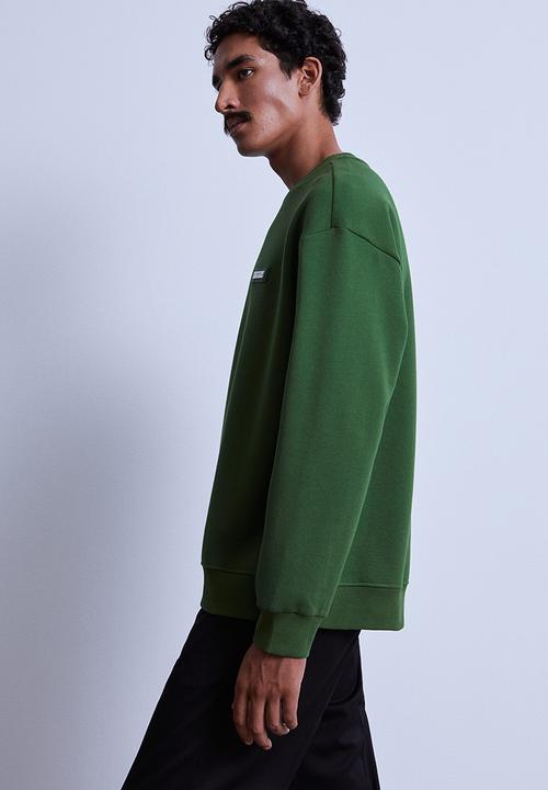 H&M - Relaxed fit appliquéd sweatshirt - green/aeuphorie