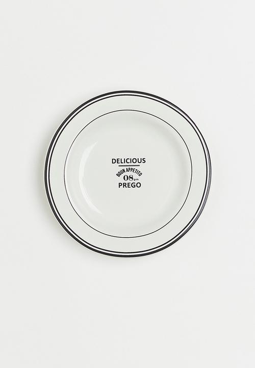 H&M - Stoneware mini plate - multi/white