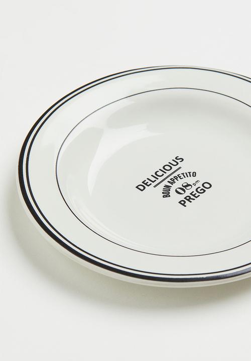 H&M - Stoneware mini plate - multi/white