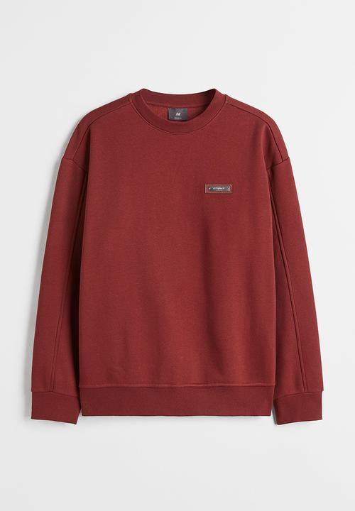 H&M - Relaxed fit appliquéd sweatshirt - red/aeuphorie