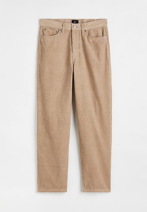 H&M - Loose fit corduroy trousers - beige