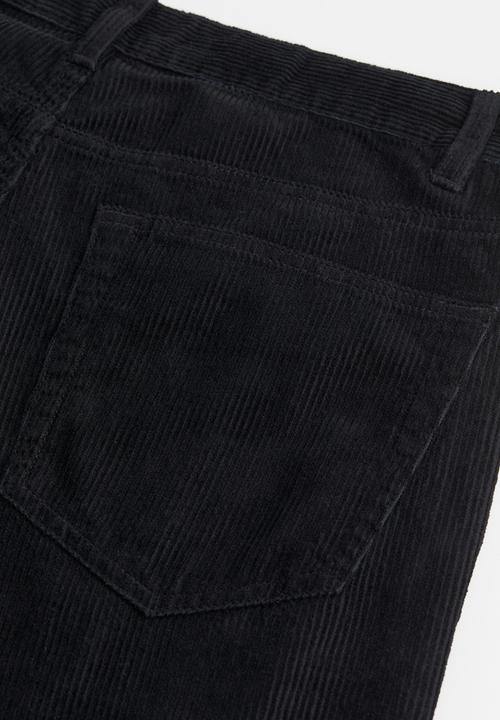 H&M - Loose fit corduroy trousers - black
