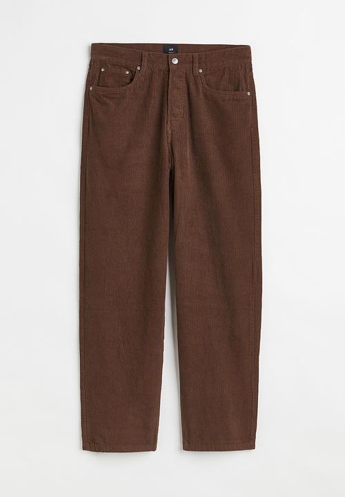 H&M - Loose fit corduroy trousers - brown