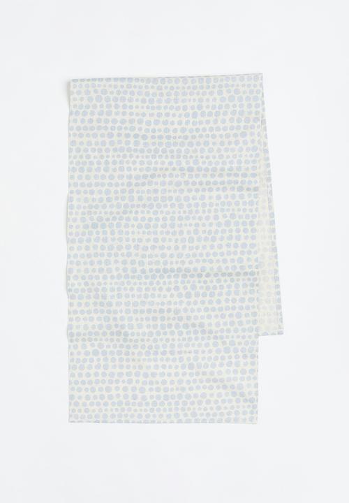 Patterned table runner - blue/multi