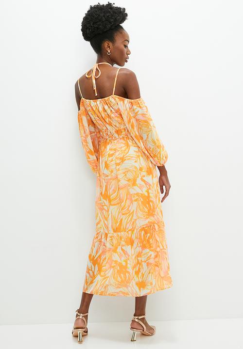 edit - Yoryu chiffon boho maxi dress - natures calm orange