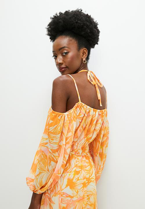 edit - Yoryu chiffon boho maxi dress - natures calm orange
