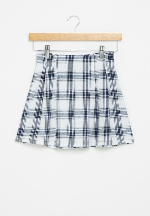 Superbalist - Check skirt - ivory/navy check